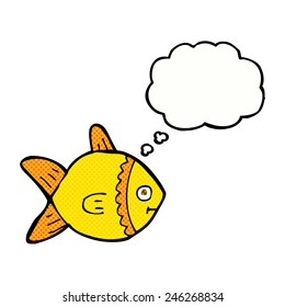 cartoon fish with thought bubble