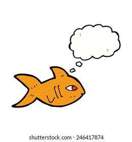 Cartoon-Fisch mit Denkblase