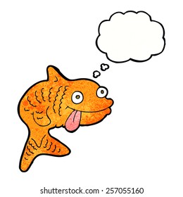 cartoon fish with thought bubble