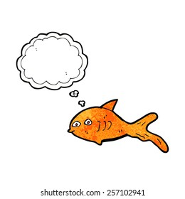 Cartoon-Fisch mit Denkblase