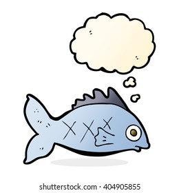 cartoon fish with thought bubble