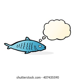 cartoon fish with thought bubble