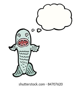 Cartoon-Fisch mit Denkblase