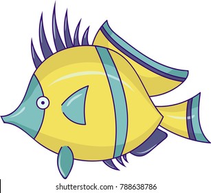 Cartoon fish. Vector illustration .