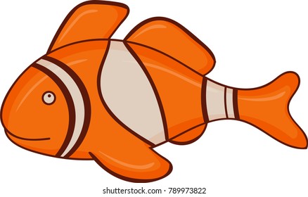 Cartoon fish. Vector illustration .