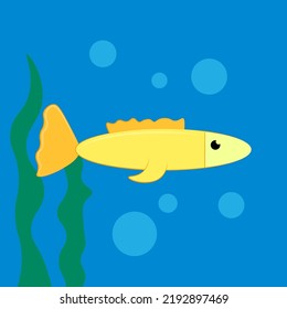 Cartoon fish. Vector illustration. stock image. 