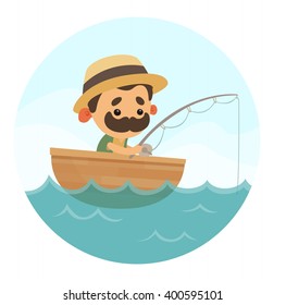 Cartoon Fisherman