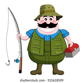 Cartoon Fisherman Isolated Stock Vector (Royalty Free) 315618509 ...