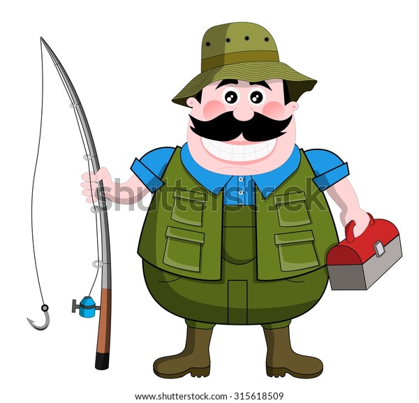 Cartoon Fisherman Isolated Stock Vector (Royalty Free) 315618509 ...