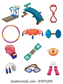 cartoon Fitness Equipment icons