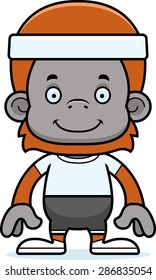 A cartoon fitness orangutan smiling.