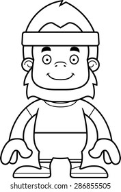 A cartoon fitness sasquatch smiling.