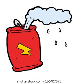 caricatura que filtra latas de soda
