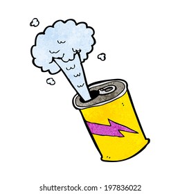 cartoon fizzing soda can