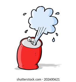 cartoon fizzing soda can