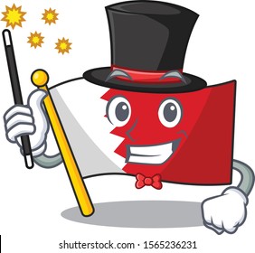 Cartoon flag bahrain isolated in character magician