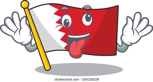 Cartoon flag bahrain isolated in character bring gift