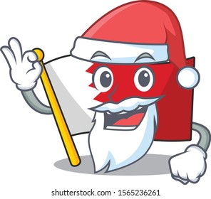 Cartoon flag bahrain isolated in character santa claus