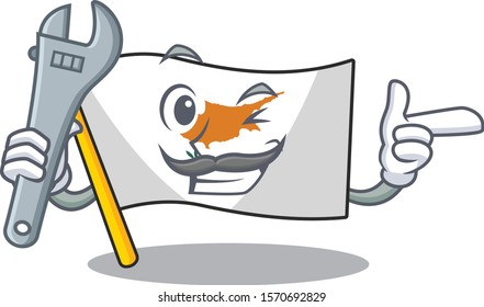 Cartoon flag cyprus isolated in character mechanic