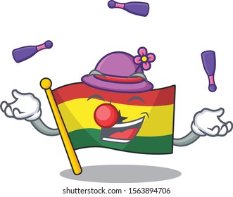 Cartoon flag ghana with in isolated juggling