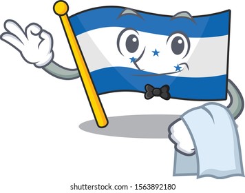 Cartoon flag honduras isolated in character waiter