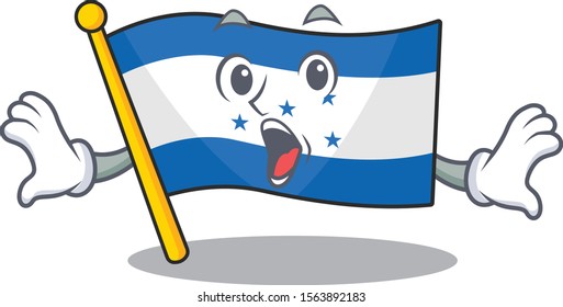 Cartoon flag honduras isolated in character surprised