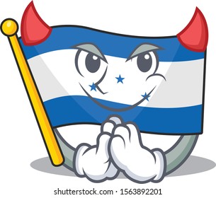 Cartoon flag honduras isolated in character devil