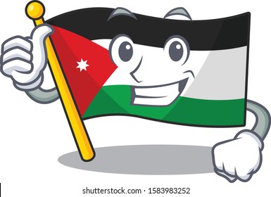 Cartoon of flag jordan making Thumbs up gesture