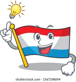 Cartoon flag luxembourg isolated in character have an idea