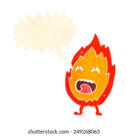 Cartoon Flammenzeichen mit Sprachblase