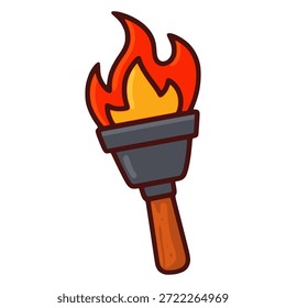 Cartoon Flamme Feuer Licht brennen flache Farbe Vektor Illustration Template Design