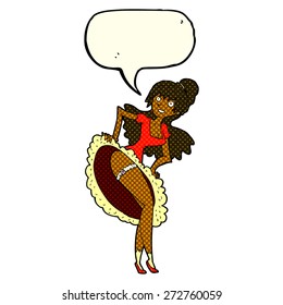 cartoon flamenco dancer with speech bubble
