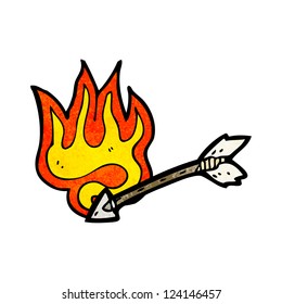 cartoon flaming arrow