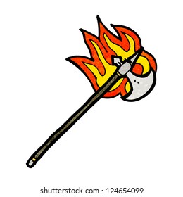 cartoon flaming axe