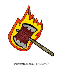Cartoon flammender Axt