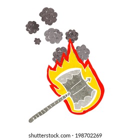 Cartoon flammender Axt