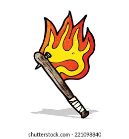cartoon flaming bat