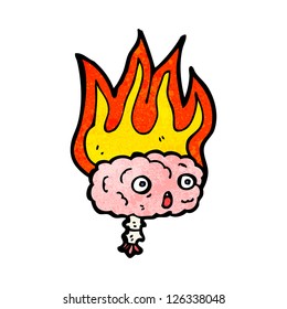 cerebro de llama de dibujos animados
