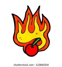 Cartoon-flammende Kirsche