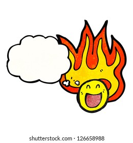 cartoon flaming emoticon face