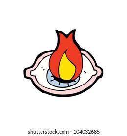 cartoon flaming eye sign