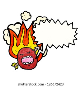 cartoon flaming face