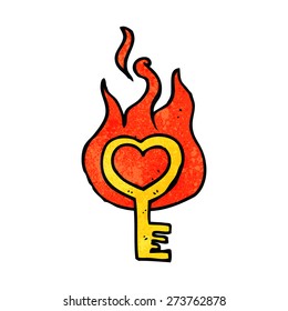 cartoon flaming key