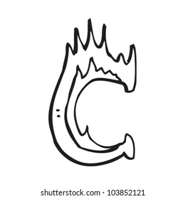 cartoon flaming letter c
