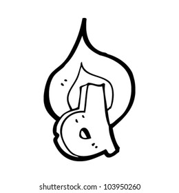 cartoon flaming letter d