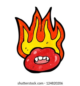 labios inflamantes de dibujos animados
