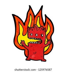 cartoon flaming little devil