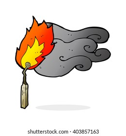 cartoon flaming match