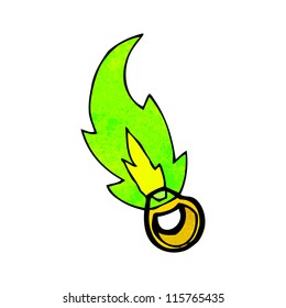 cartoon flaming power ring