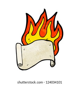 cartoon flaming scroll